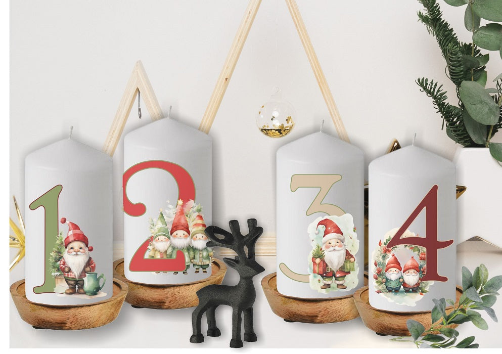 kerzen adventskalender mit druck und zahlen