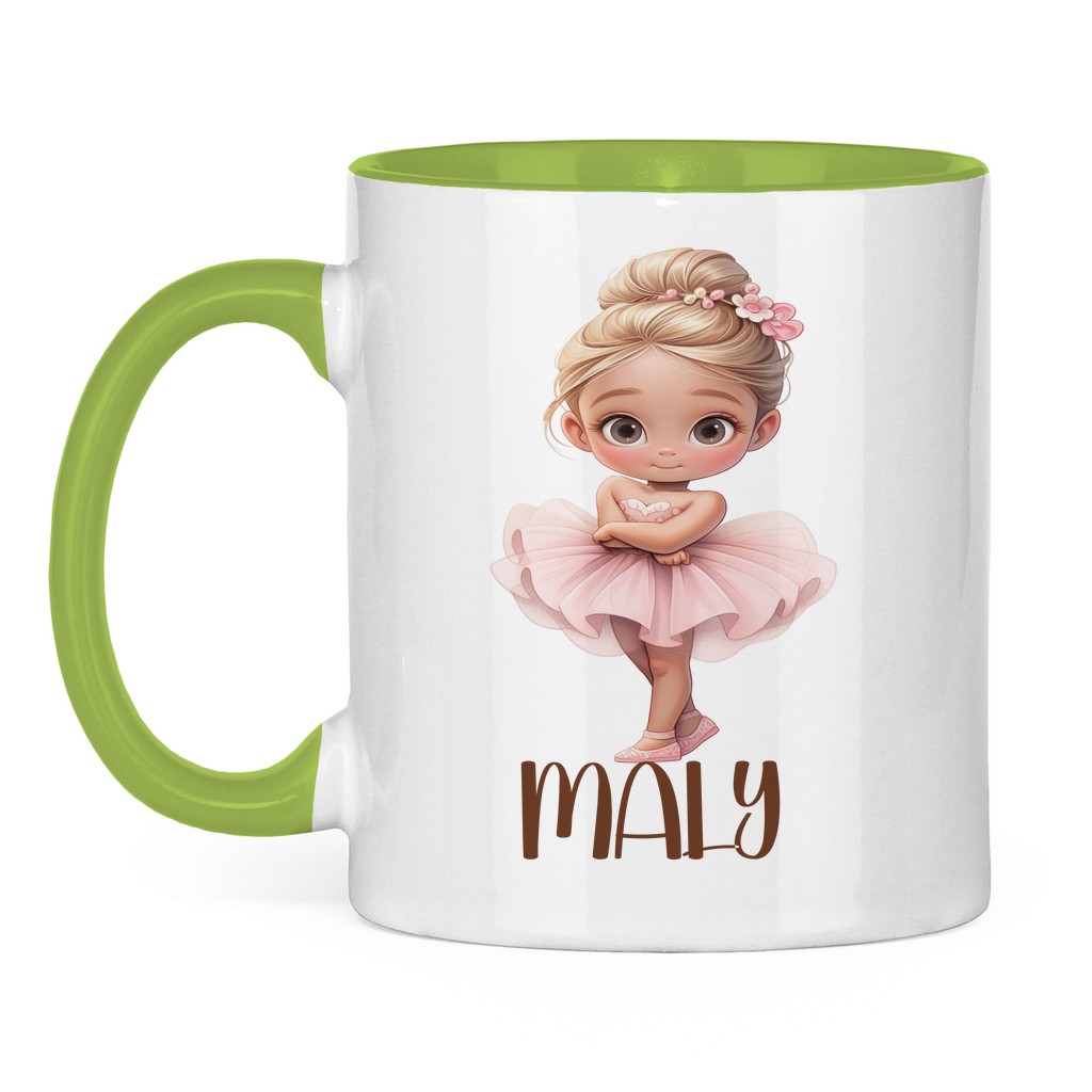 Kindertasse personalisiert – Ballerina Tasse mit Namen für Mädchen