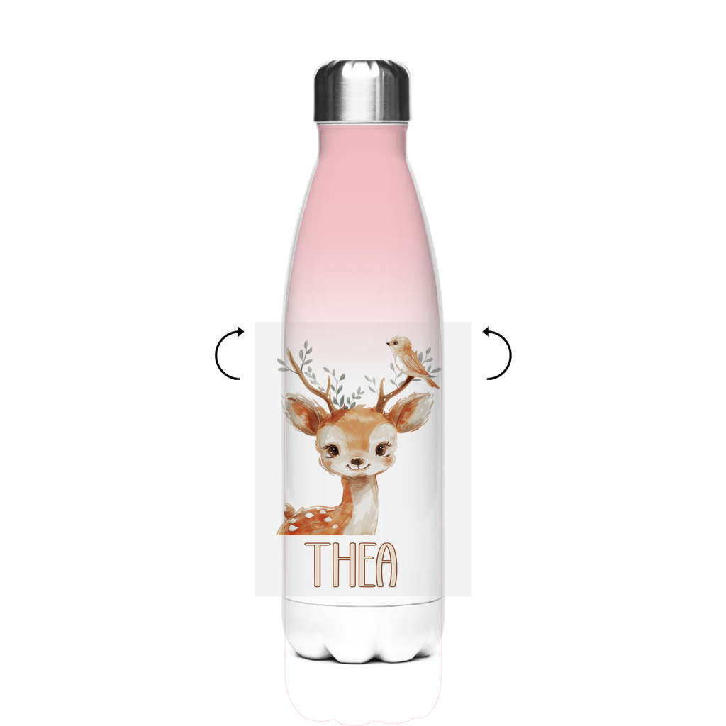 Thermo Trinkflasche für Kinder – Tiermotive Beige