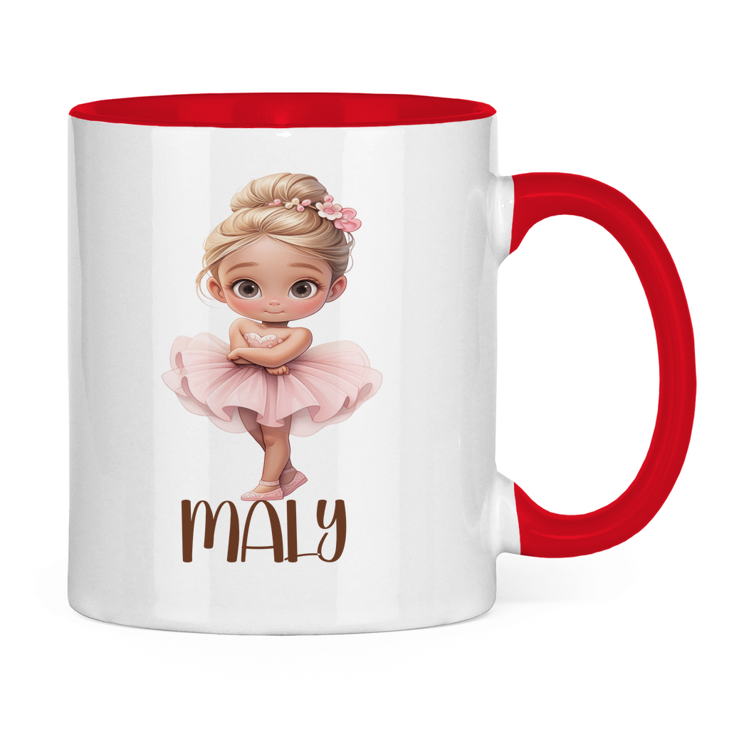 Kindertasse personalisiert – Ballerina Tasse mit Namen für Mädchen
