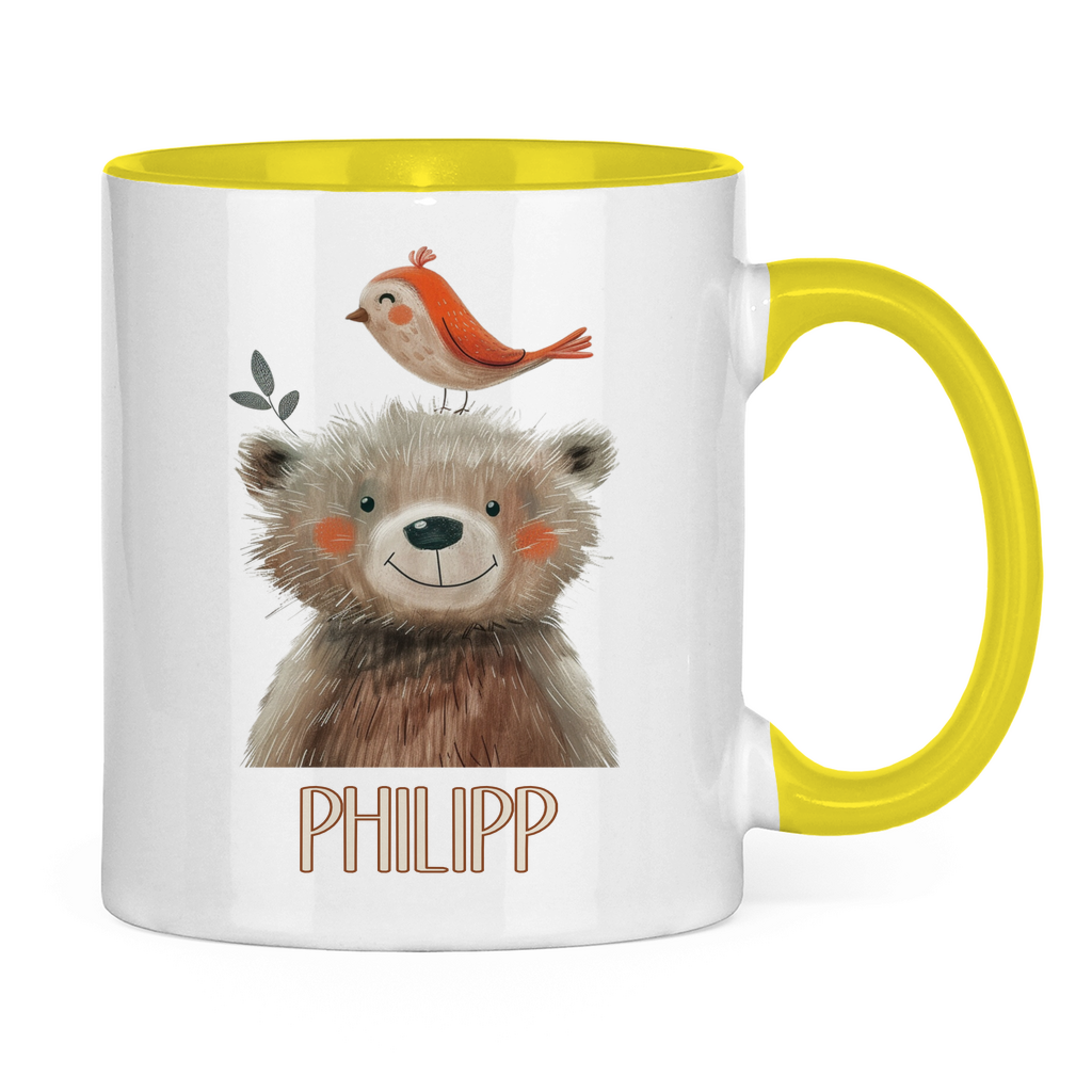 Kindertasse personalisiert – Keramiktasse mit Tieren und Namen