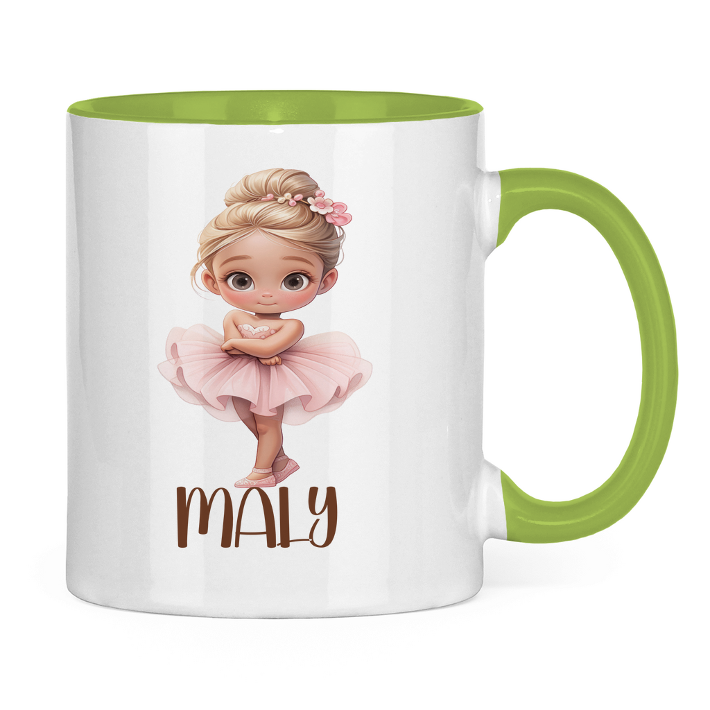 Kindertasse personalisiert – Ballerina Tasse mit Namen für Mädchen