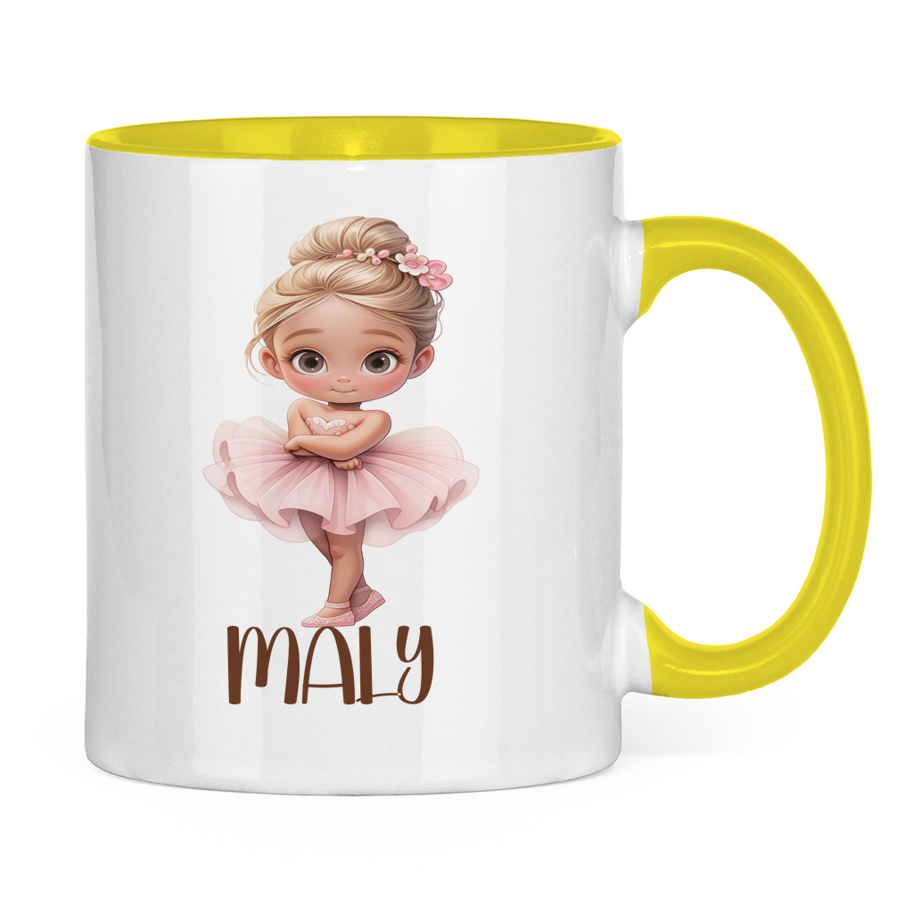 Kindertasse personalisiert – Ballerina Tasse mit Namen für Mädchen