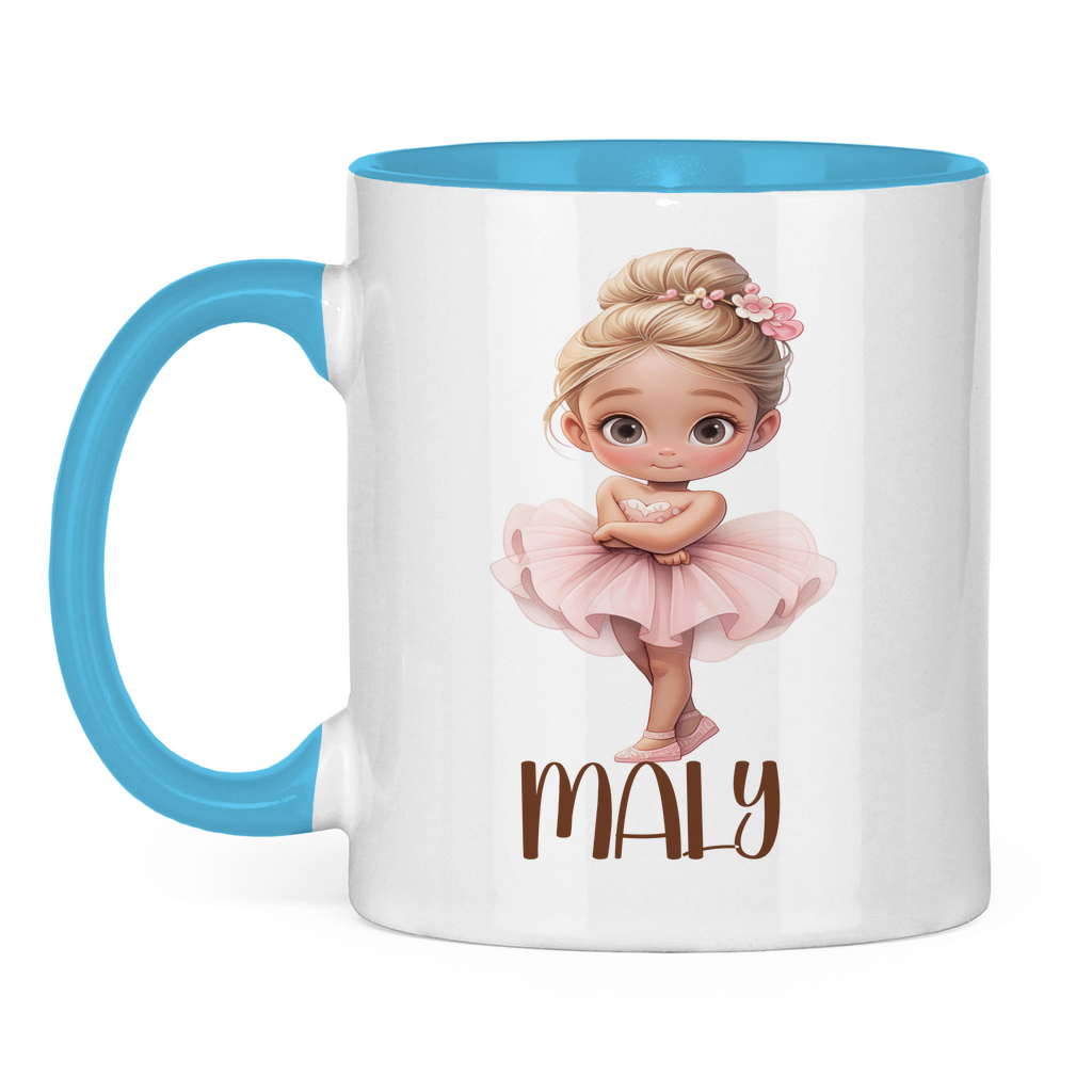 Kindertasse personalisiert – Ballerina Tasse mit Namen für Mädchen