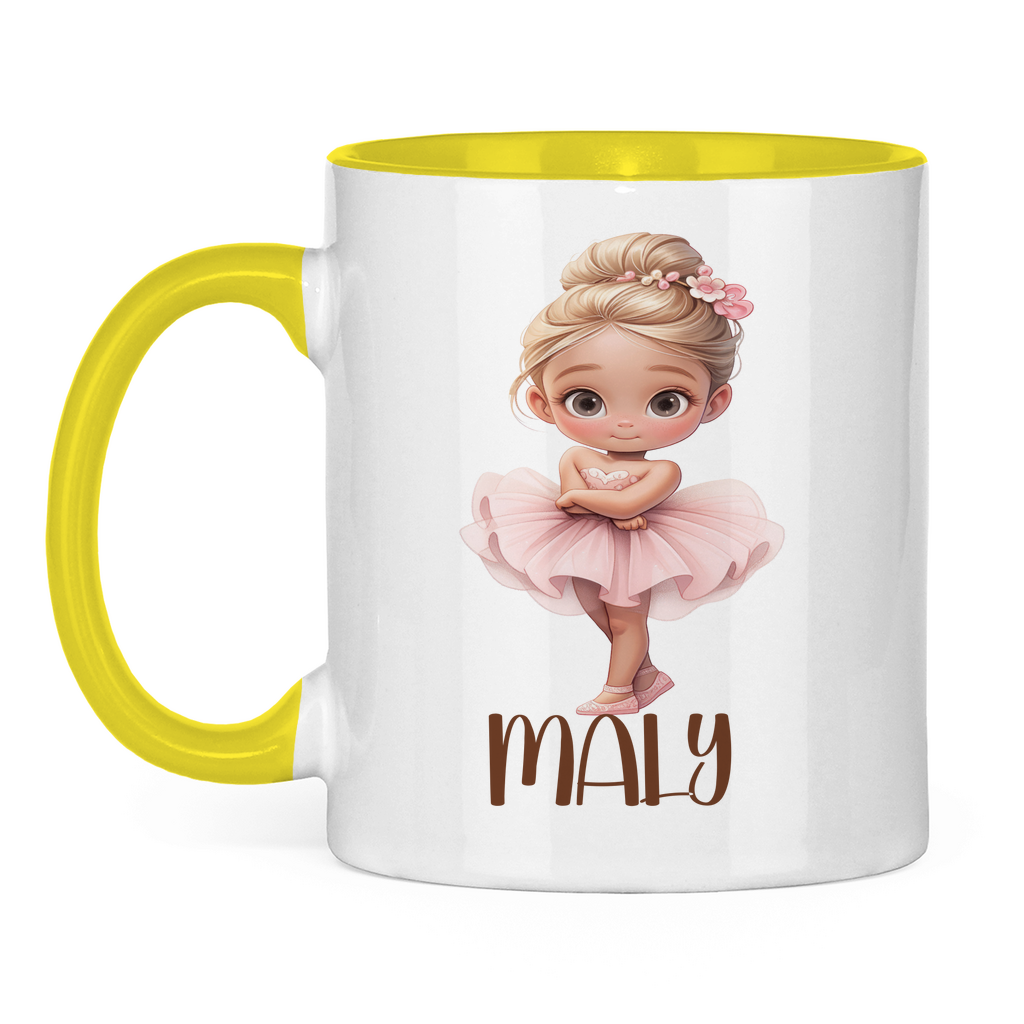 Kindertasse personalisiert – Ballerina Tasse mit Namen für Mädchen