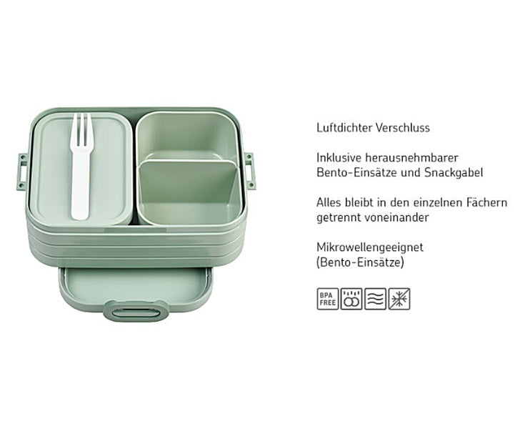 Bento Lunchbox türkis mit Namen und Bauernhof Motiven - Pferd, Trekker, Dorf