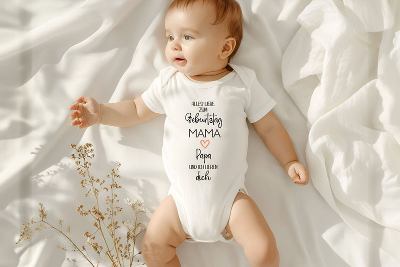 Baby Body Kurzarm Alles Gute zum Geburtstag Mama – Geschenk von Baby