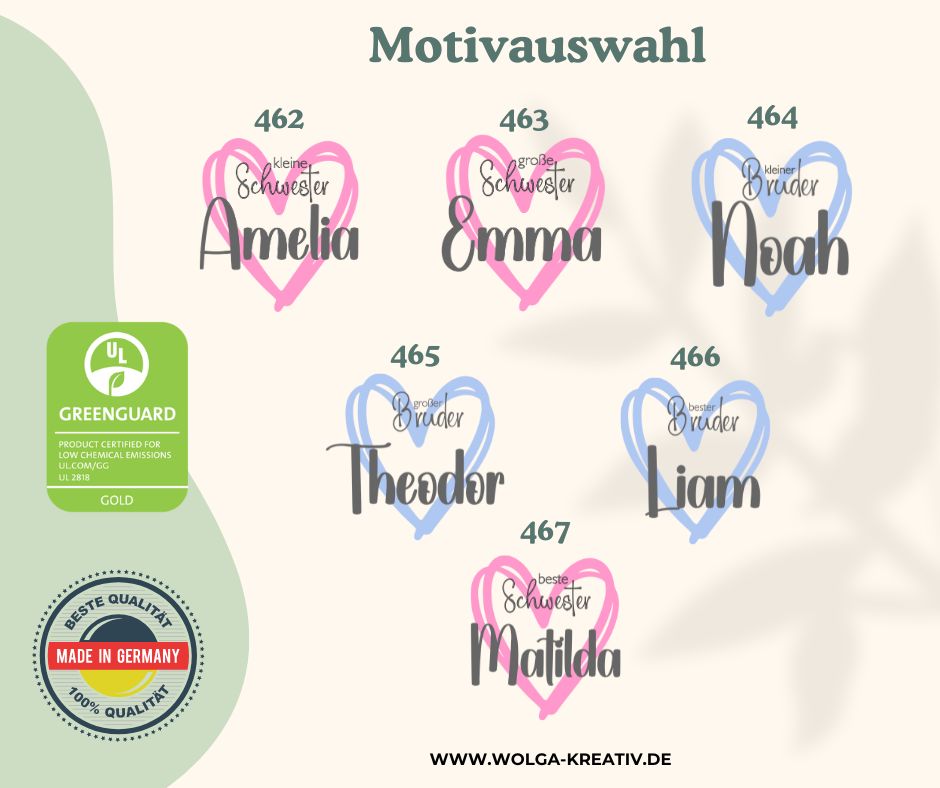 Geschwister Kissen mit Namen personalisiert Geschenk für Bruder oder Schwester