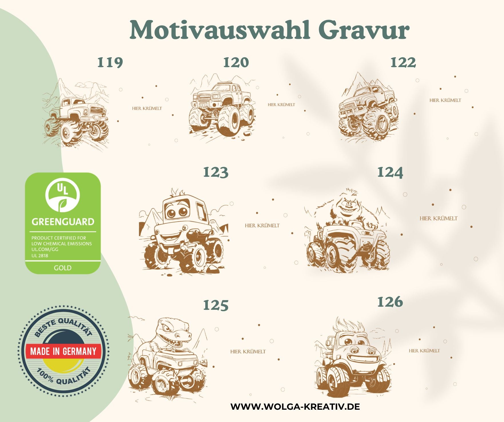 Personalisiertes Frühstücksbrettchen Kinder – Monstertruck Motiv mit Gravur