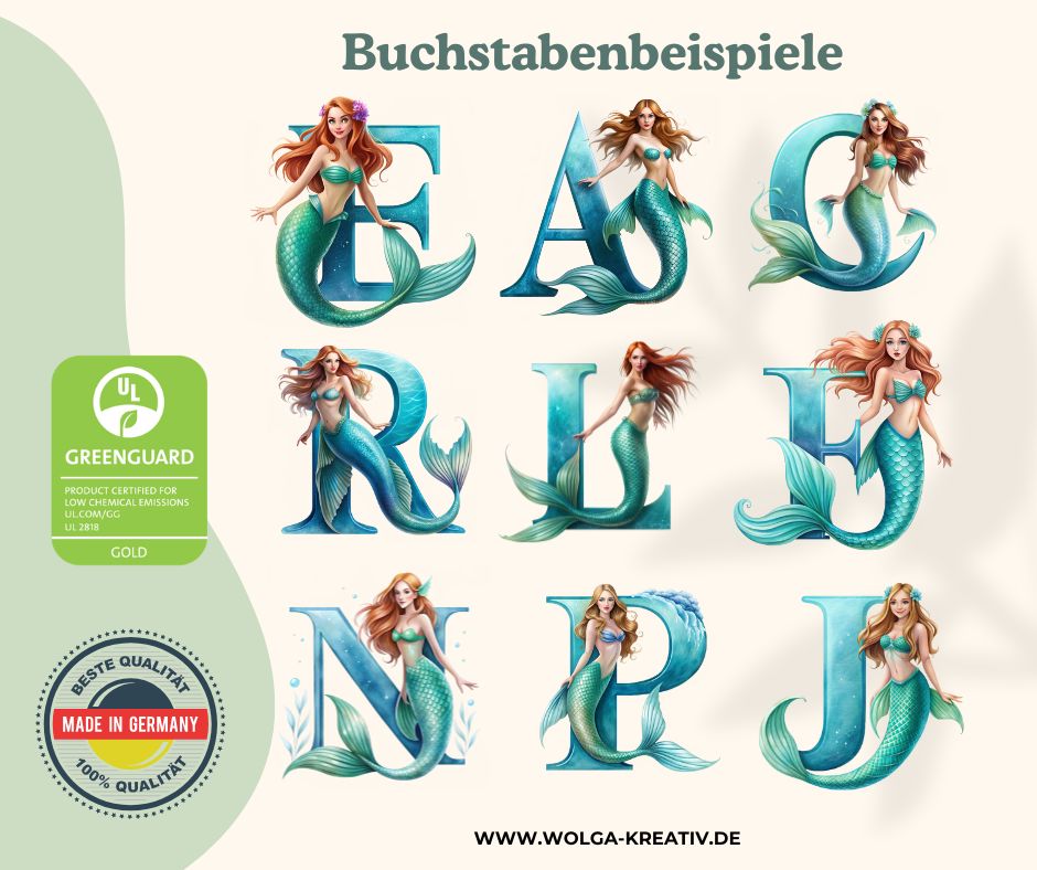 Kuscheldecke Baby mit Meerjungfrau Motiv und Namensdruck als hochwertiges Babygeschenk