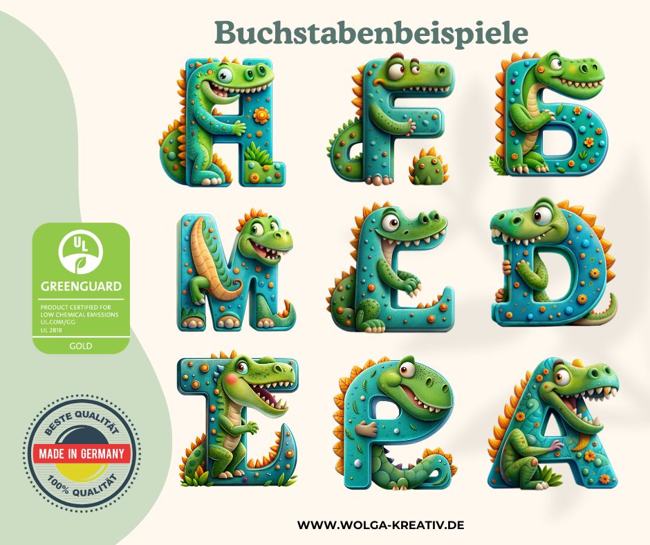 Detailansicht vom Dinosaurier Motiv auf Metalltasse