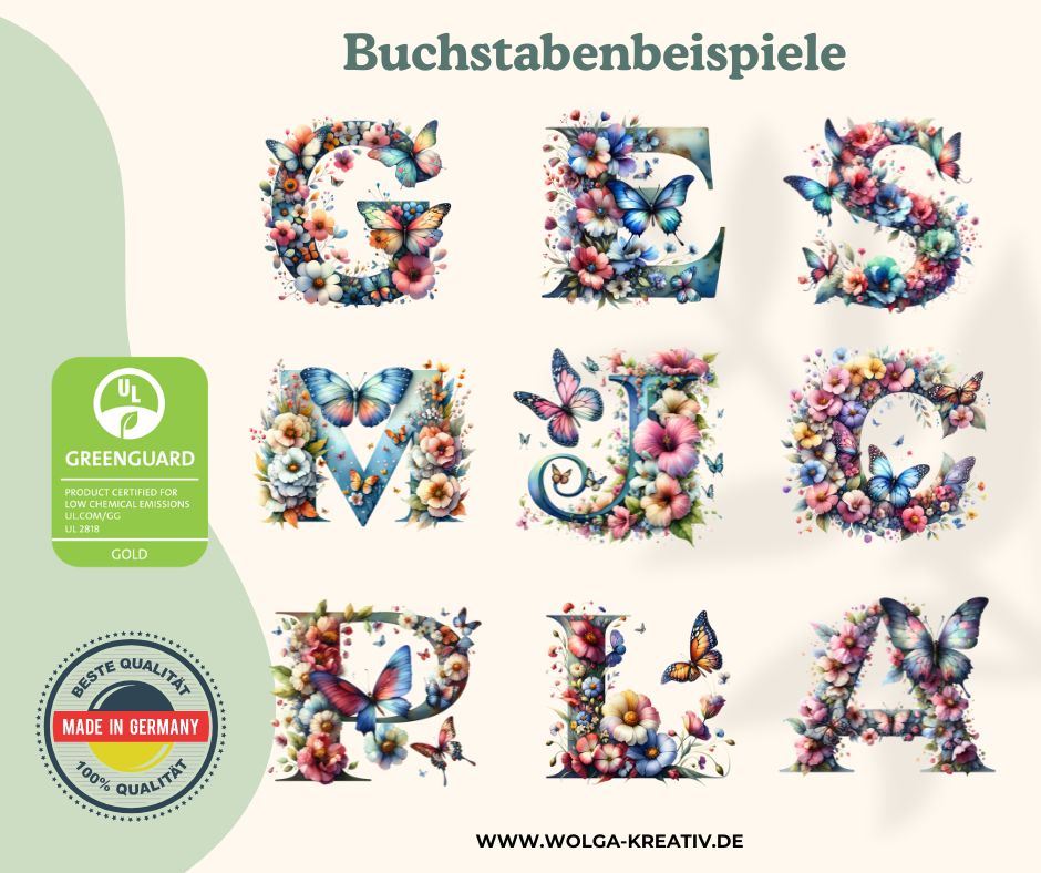 Leichte Metalltasse mit Namen im Blumen Schmetterling Look