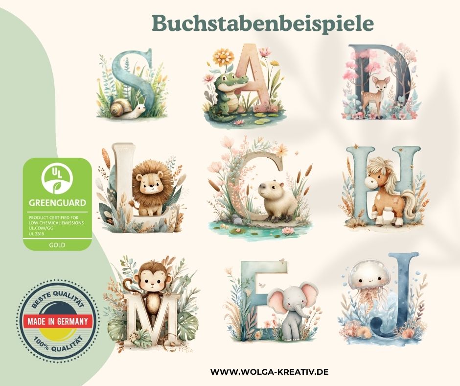 Kinder Trinkflasche personalisiert mit buntem Tiere Motiv und individuellem Namen
