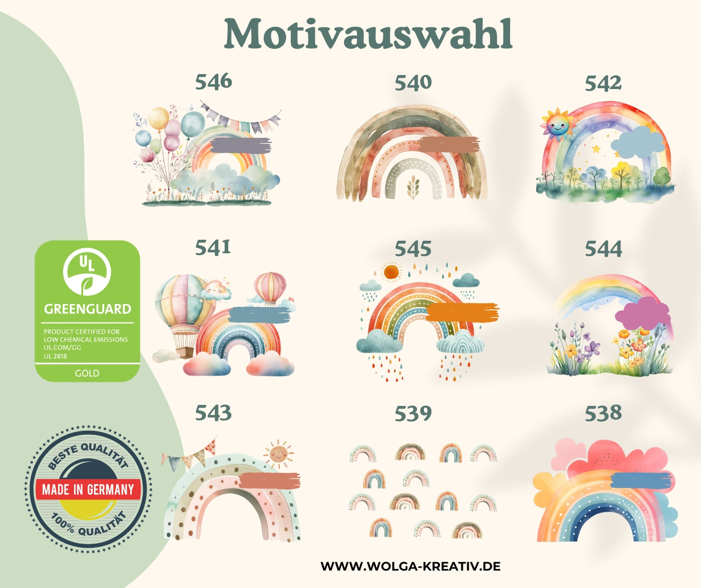 Personalisiertes Holzbrettchen Kinder – Regenbogen Motiv mit Name