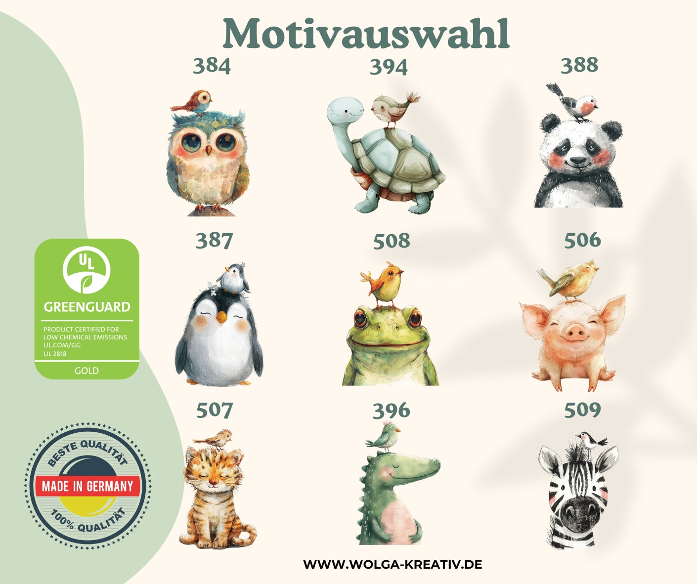 Personalisiertes Holzbrettchen Kinder – Bunte Tiermotive mit Name