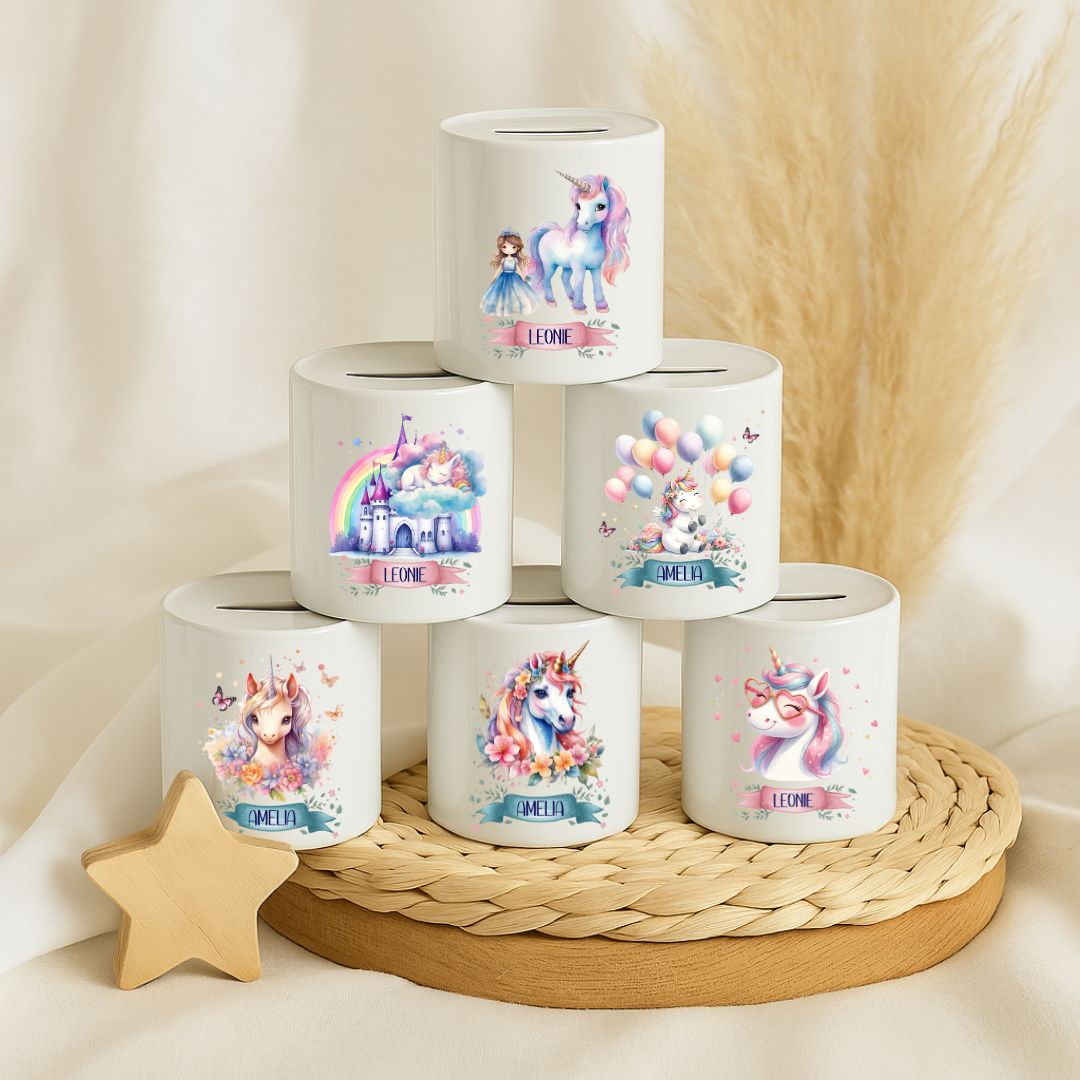 Spardose Einhorn – Personalisiert mit Namen