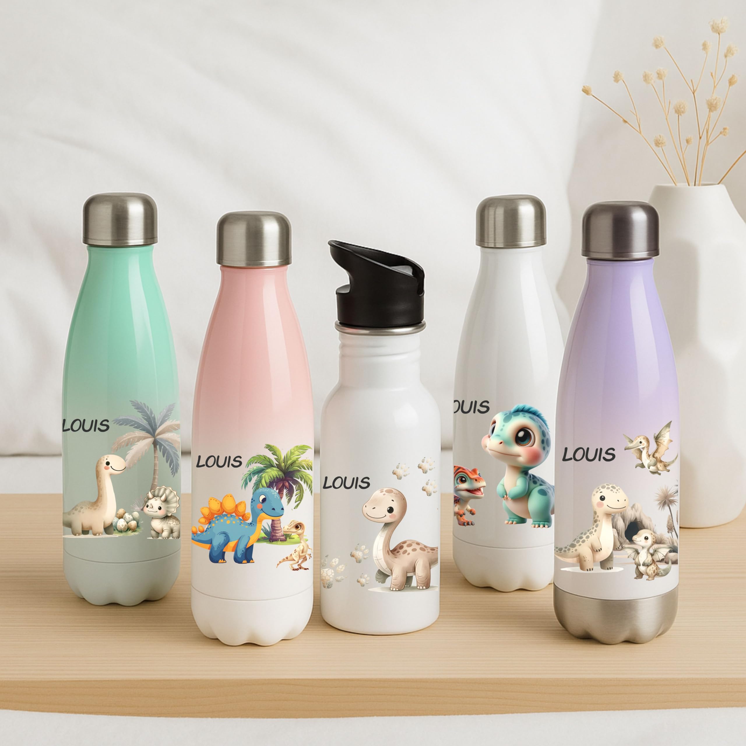 Thermo Trinkflasche für Kinder – Dinosaurier Motiv