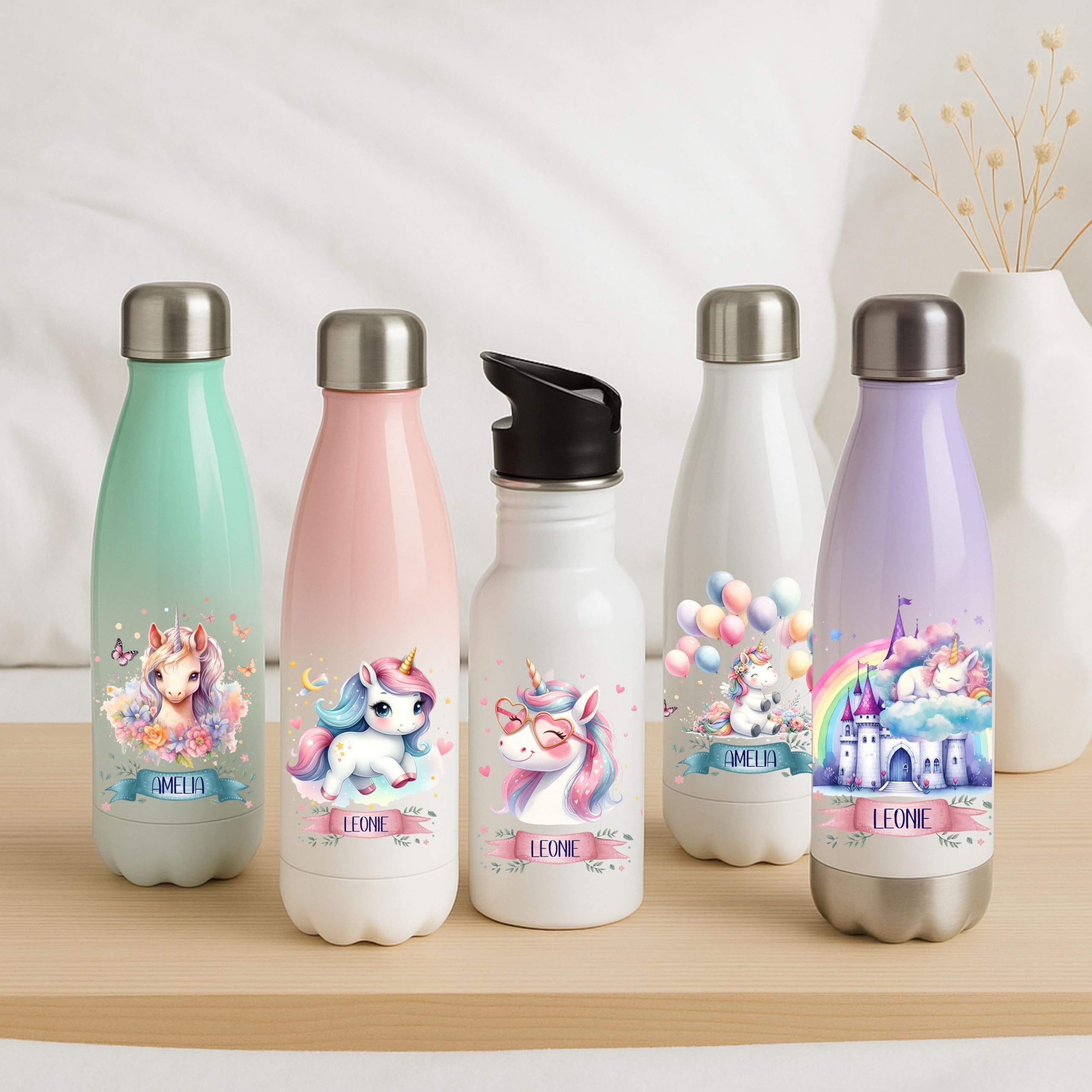 Thermo Trinkflasche für Kinder – Einhorn Motiv