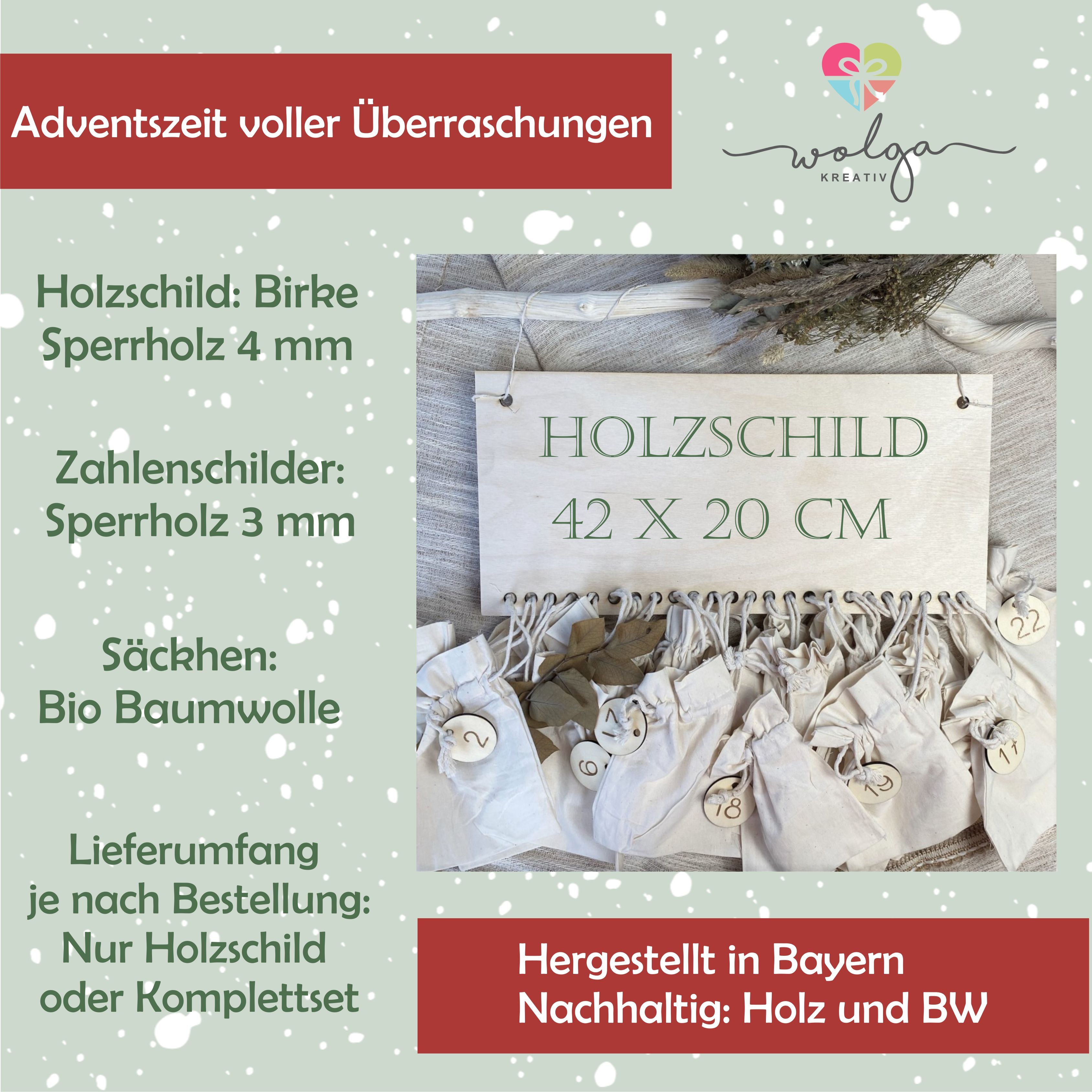 Holz Adventskalender skandinavisch Christkind