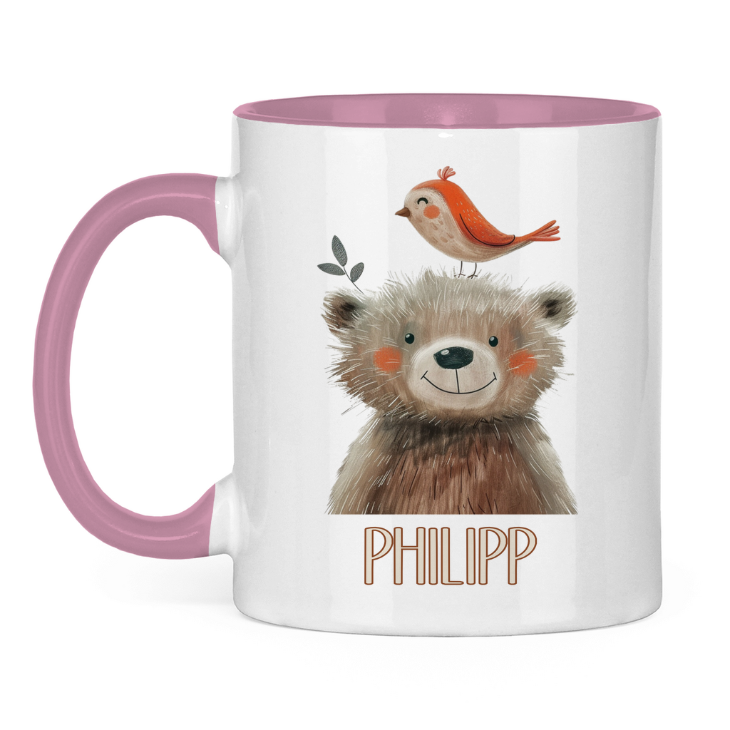 Kindertasse personalisiert – Keramiktasse mit Tieren und Namen