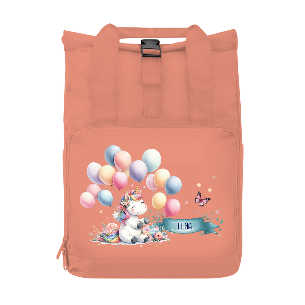 Kinderrucksack Einhorn personalisiert – leicht & recycelt