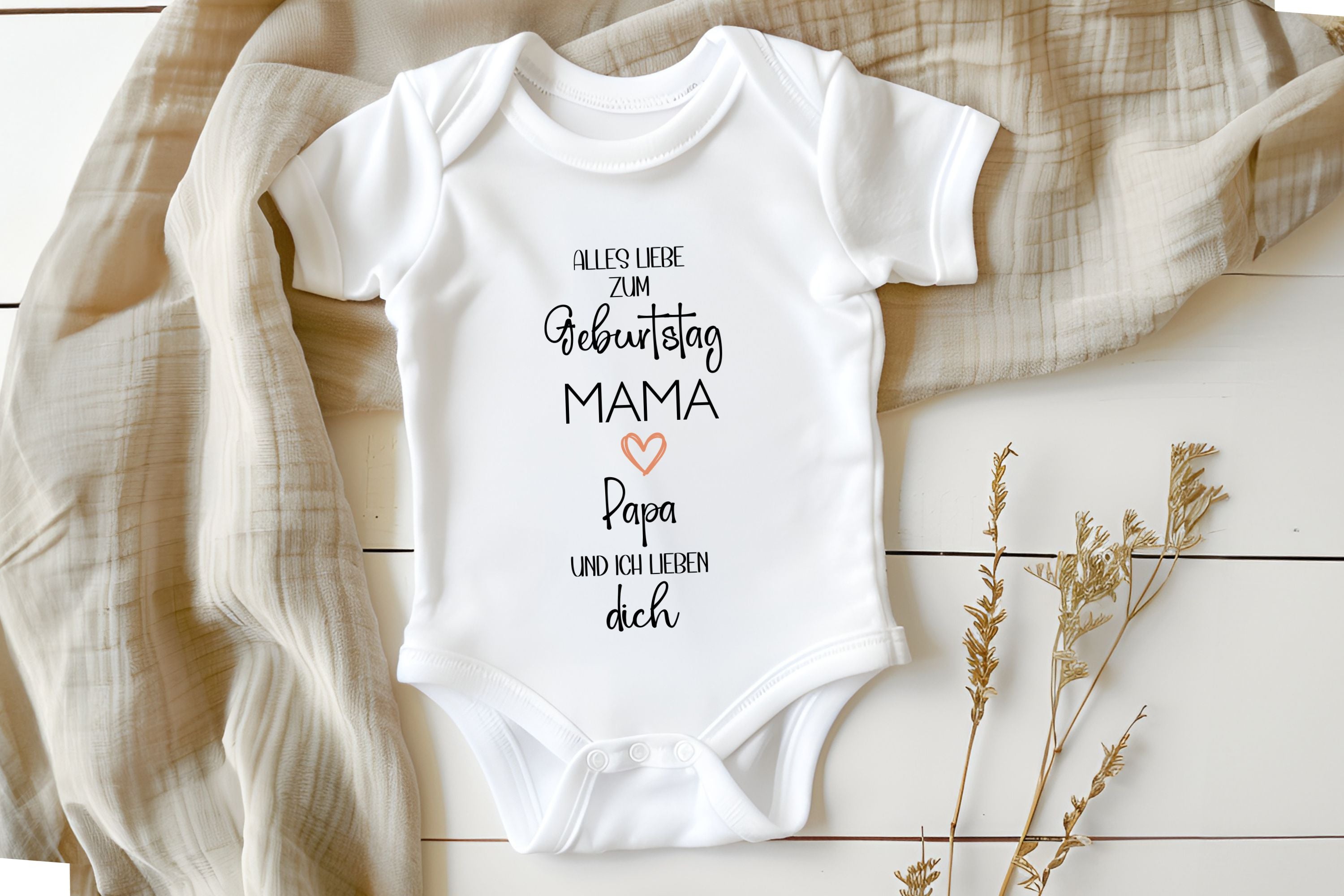 Baby Body Kurzarm "Alles Gute zum Geburtstag Mama"