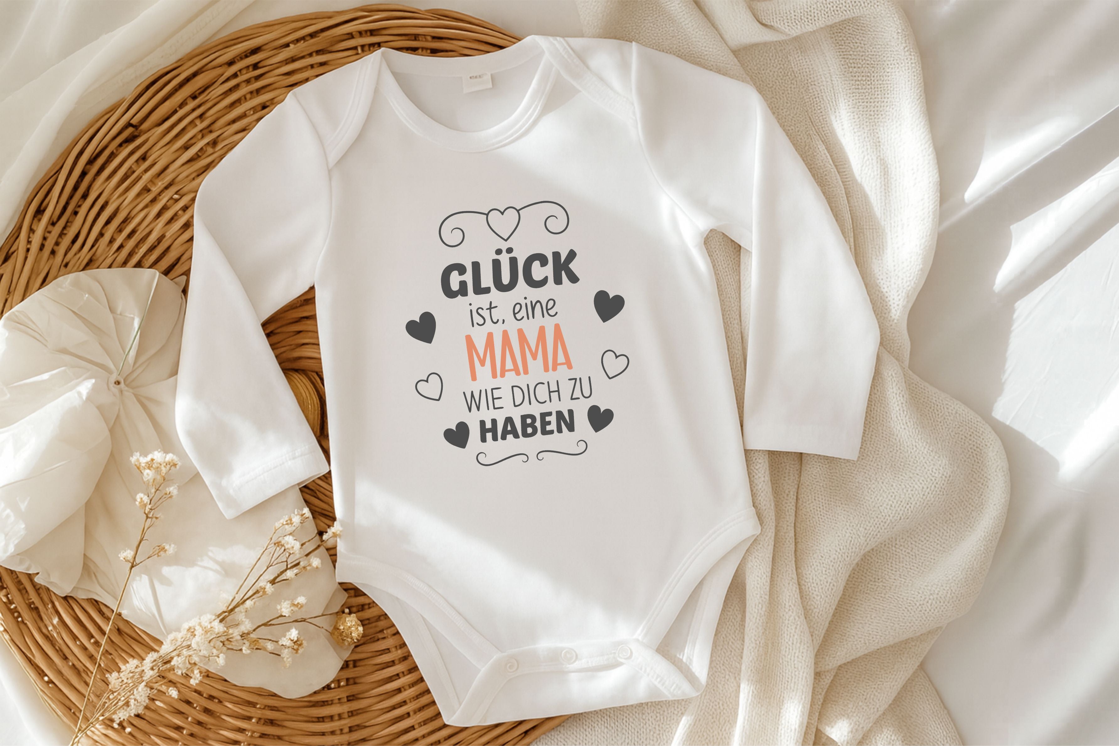 Baby Body Langarm "Glück dich als Mama zu haben"