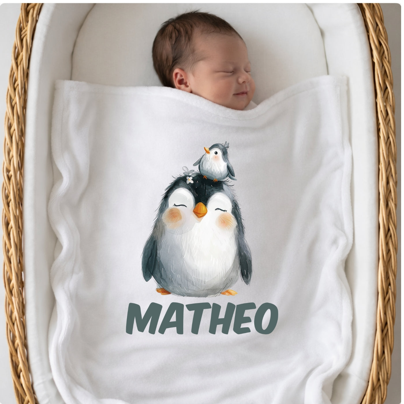 Personalisierte Babydecke mit Namen Tiere bunt Kuscheldecke