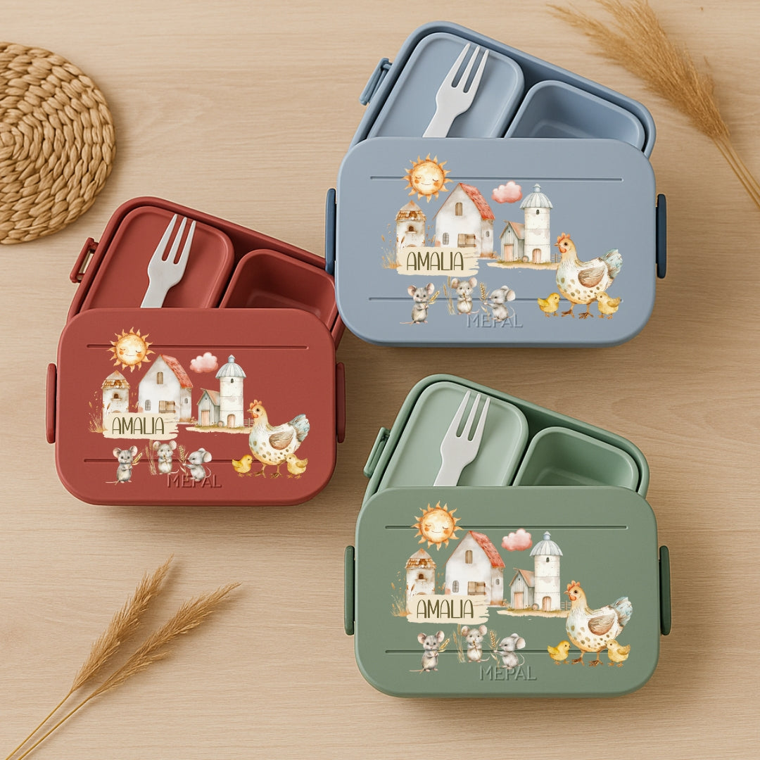 Brotdose Kinder Bauernhof – Lunchbox mit Name