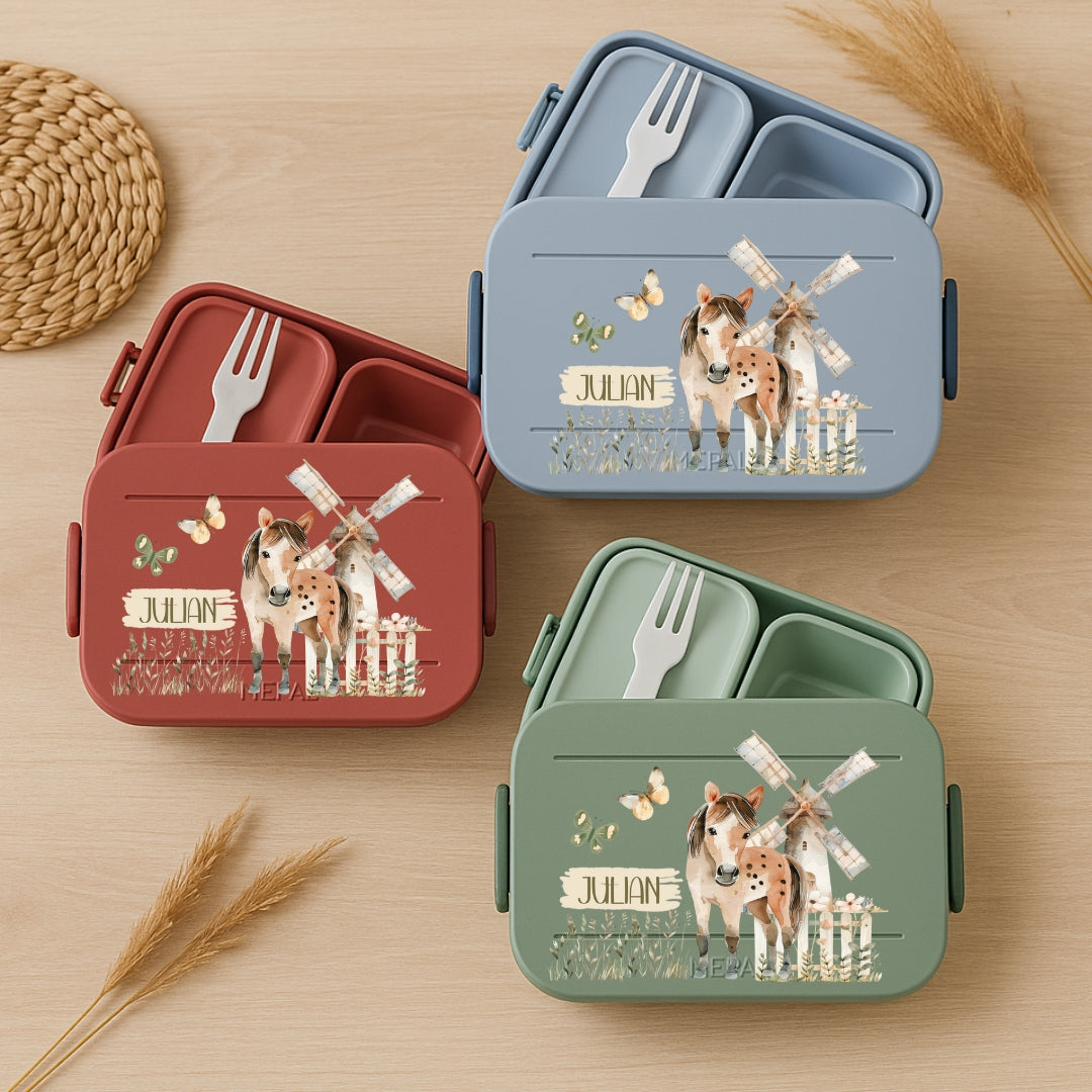 Brotdose Kinder Bauernhof – Lunchbox mit Name
