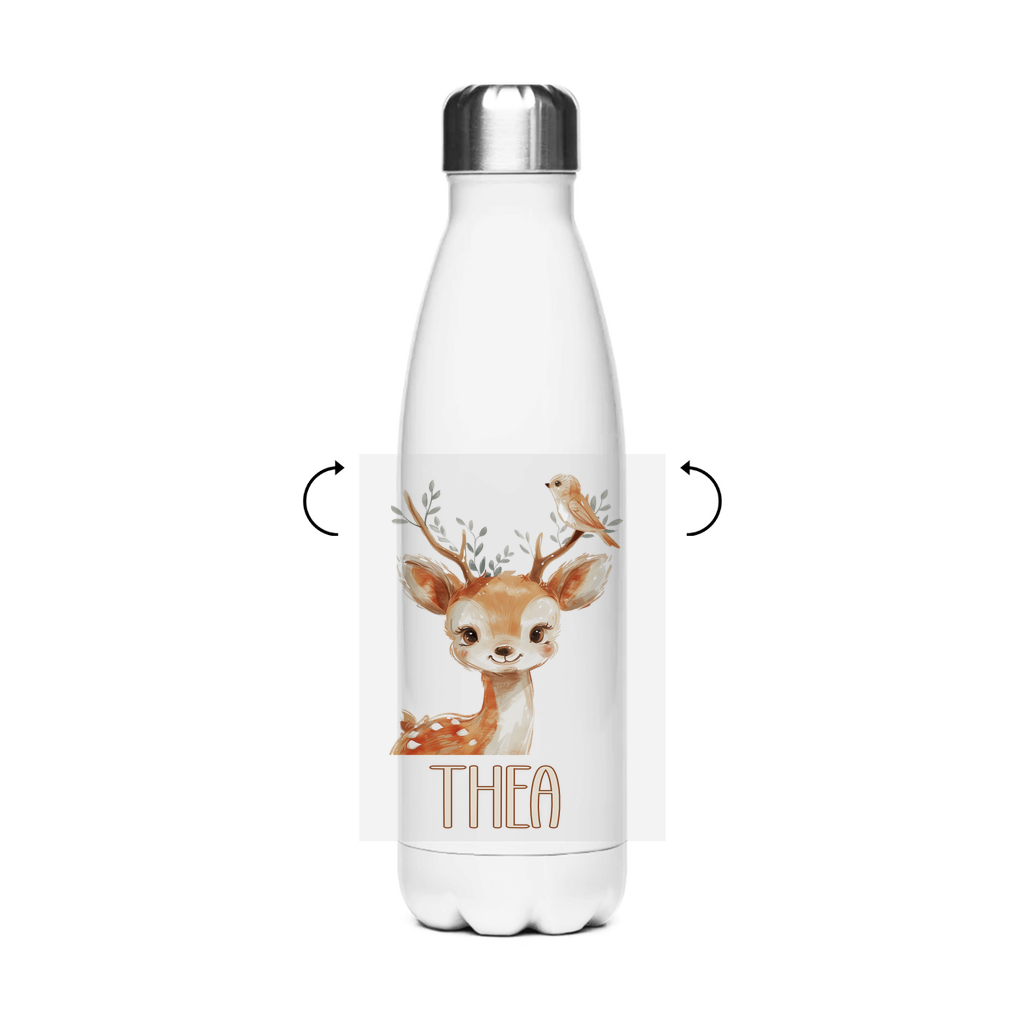 Thermo Trinkflasche für Kinder – Tiermotive Beige