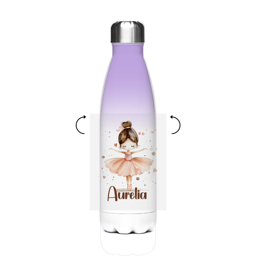 Thermo Trinkflasche 500 ml für Kinder – Ballerina Motiv, Edelstahl & Auslaufsicher
