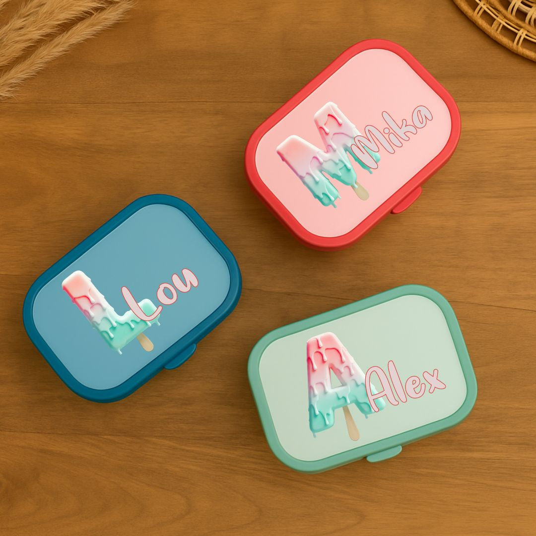 Personalisierte Mepal Campus Brotdose mit Namen Eisstiel Motiv