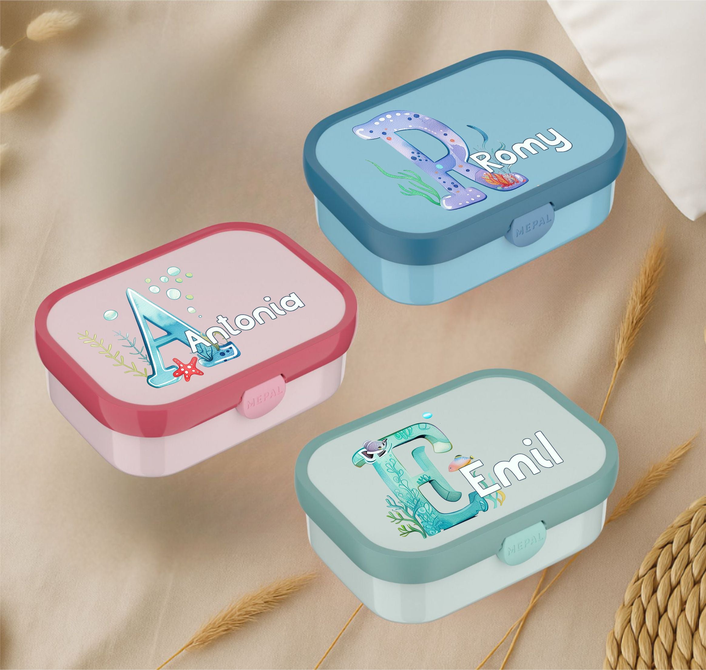 Personalisierte Mepal Campus Brotdose mit Namen Ozean Motiv