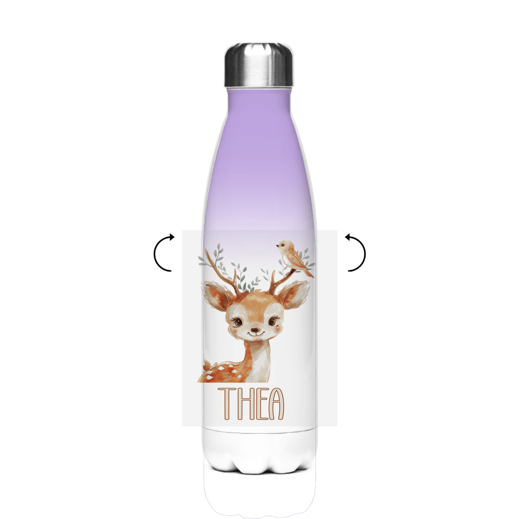 Thermo Trinkflasche für Kinder – Tiermotive Beige