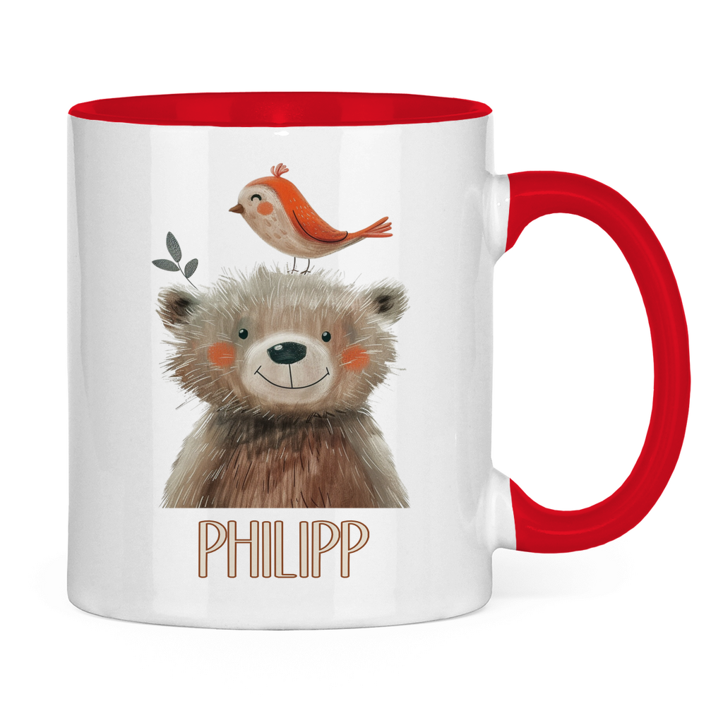 Kindertasse personalisiert – Keramiktasse mit Tieren und Namen