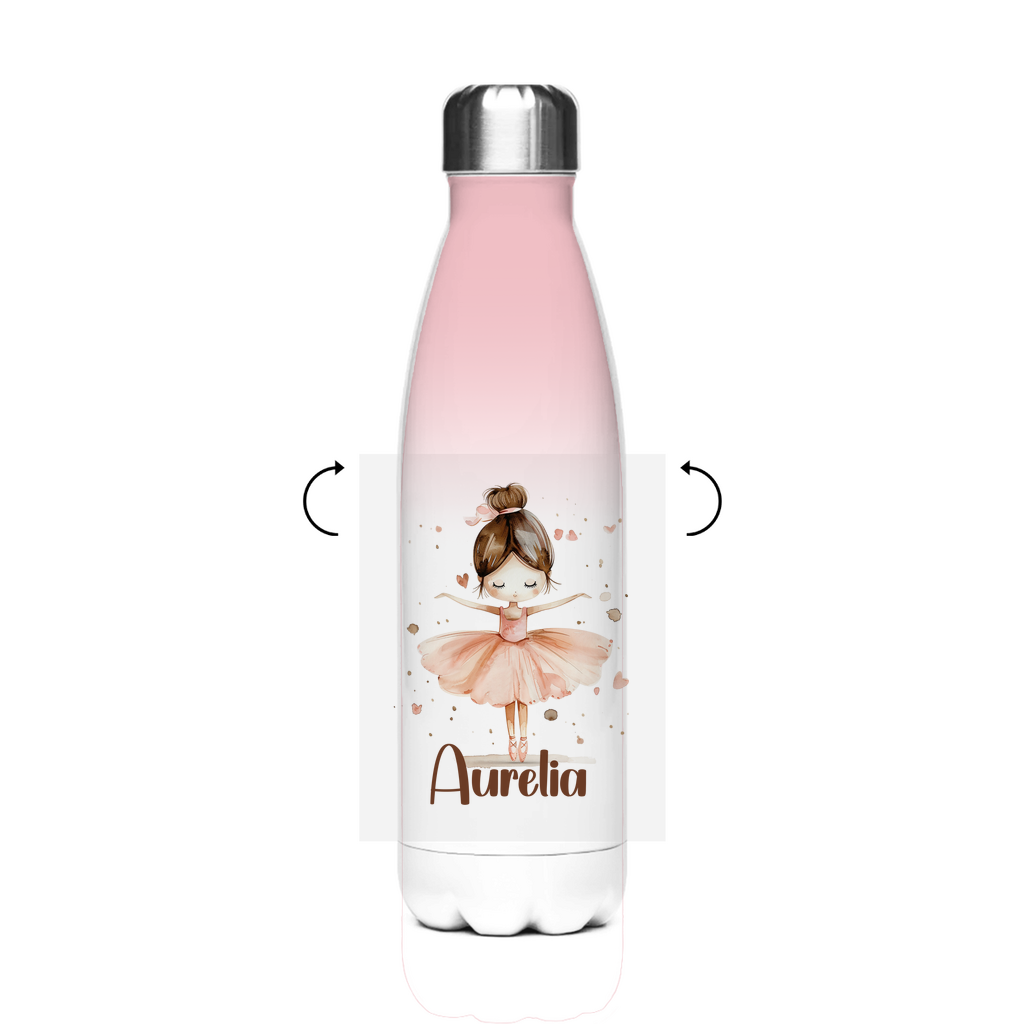 Thermo Trinkflasche 500 ml für Kinder – Ballerina Motiv, Edelstahl & Auslaufsicher