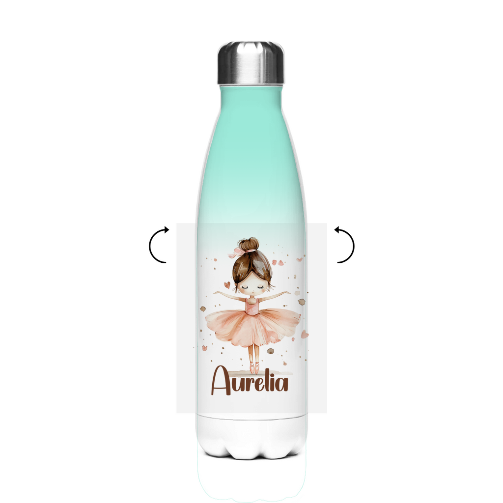 Thermo Trinkflasche 500 ml für Kinder – Ballerina Motiv, Edelstahl & Auslaufsicher