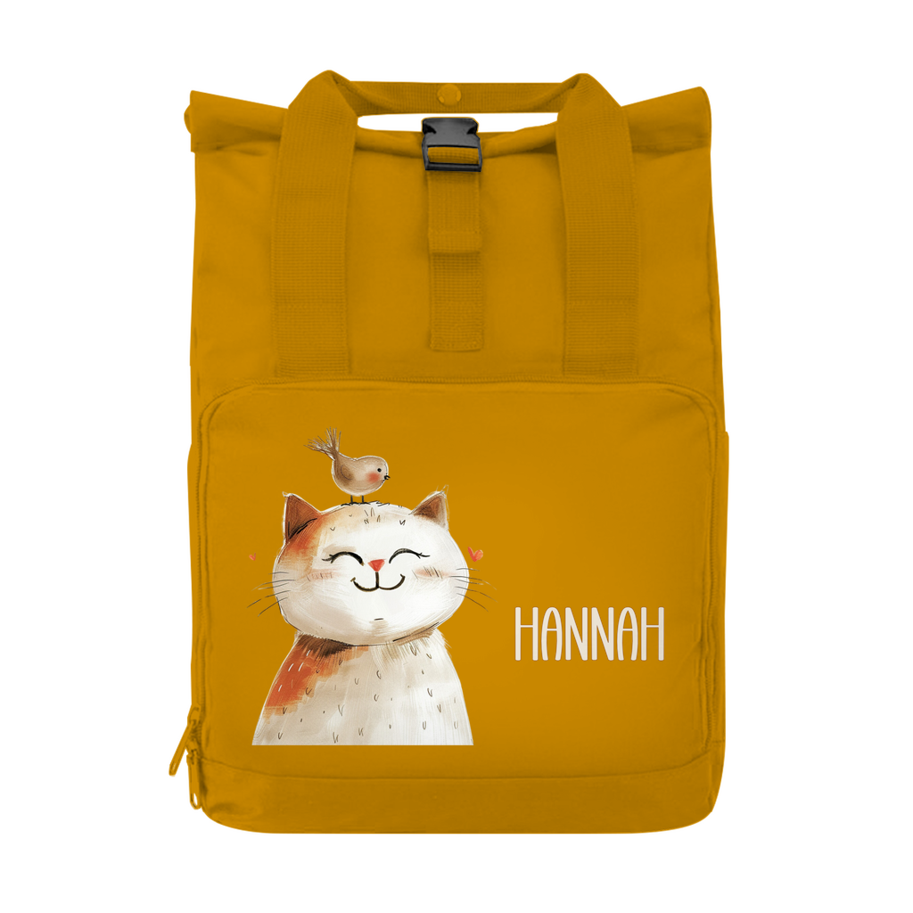 Kinderrucksack Tiere beige personalisiert – leicht & recycelt