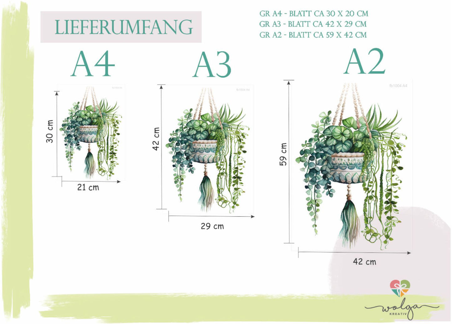 Fensteraufkleber grüne Hängepflanzen