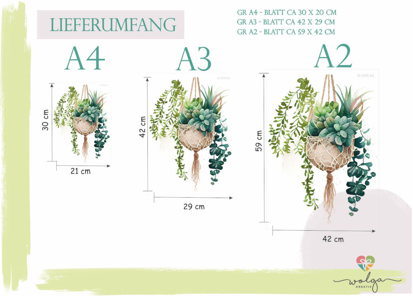 Fensteraufkleber grüne Hängeblumen