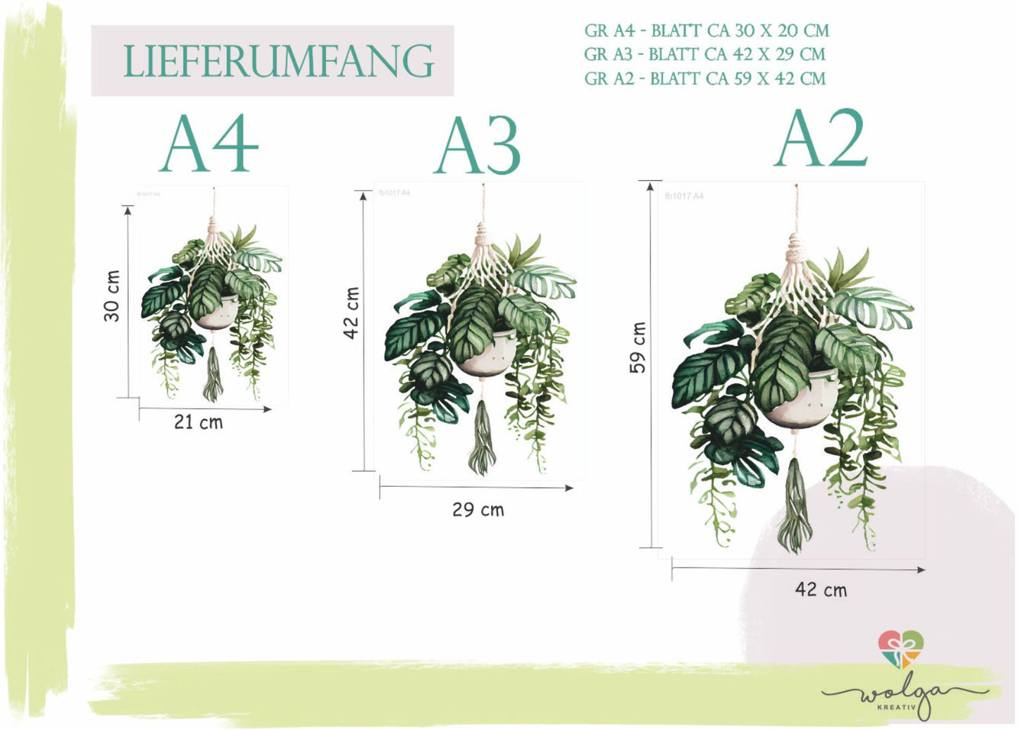 Fensteraufkleber hängende Pflanzen