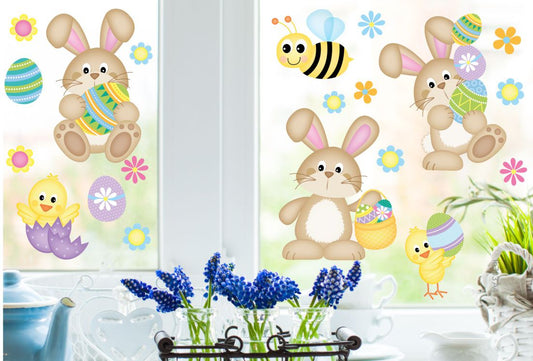 wolga-kreativ ostern fensterbild osterhase osterei