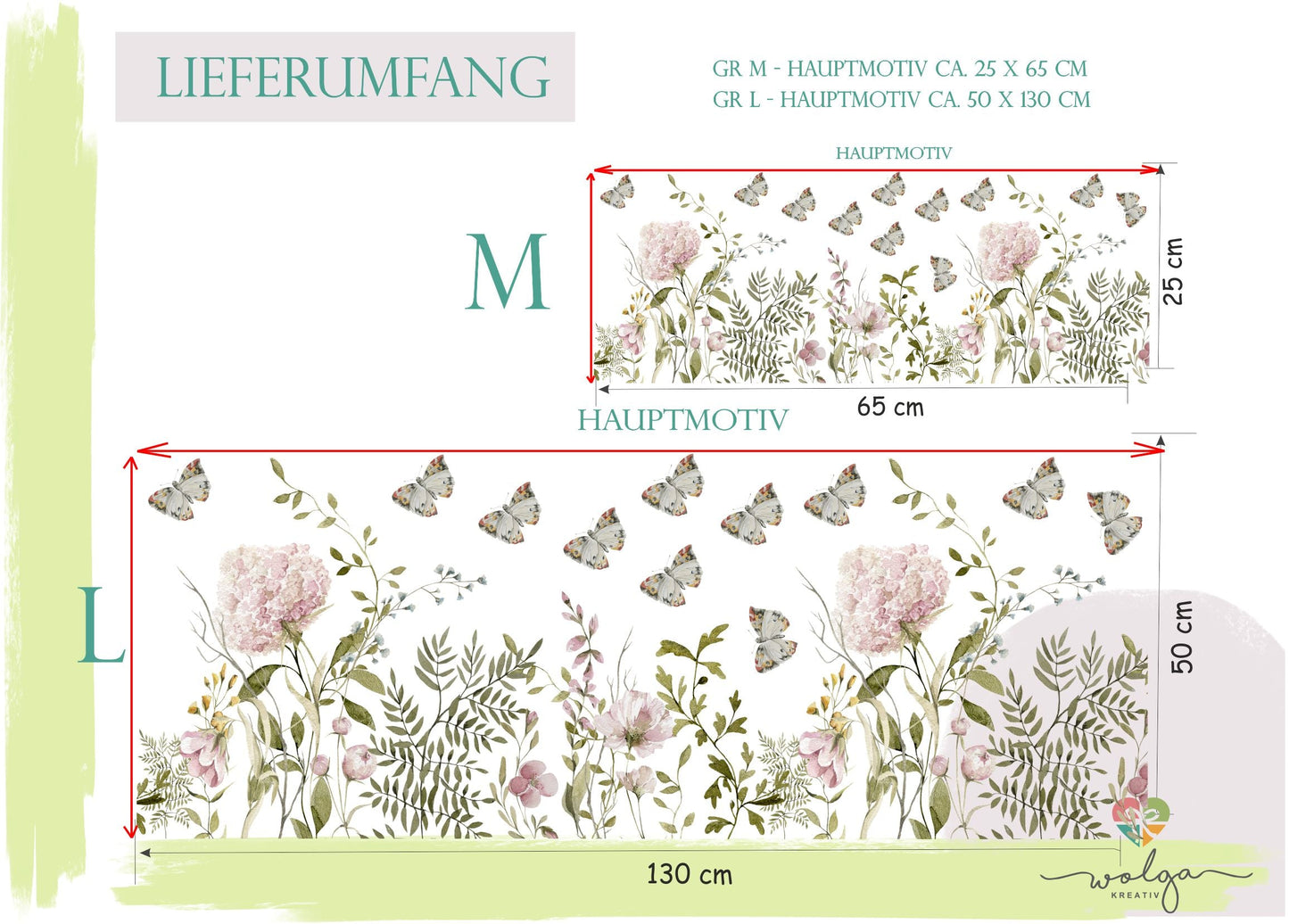 Fenstersticker Sommerblumen Schmetterlinge