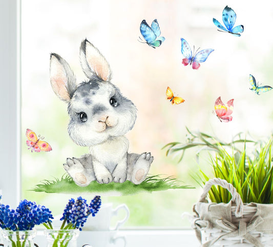 fensterbild hase schmetterlinge wolga-kreativ