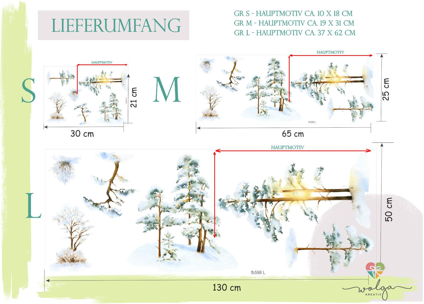 Fenstersticker Winter Wald B-Ware 50%