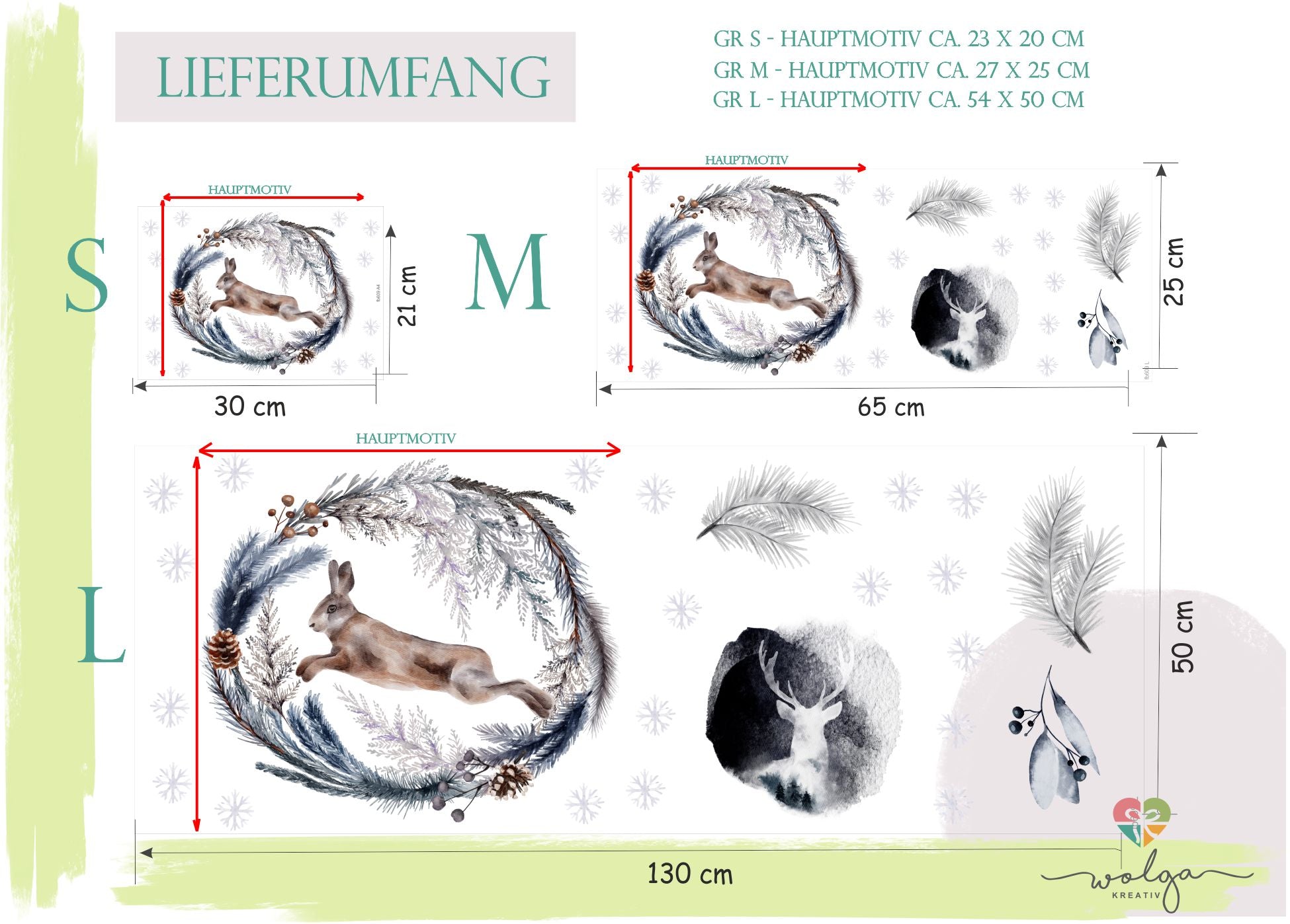 Fenstersticker Winter Hase B-Ware 50%