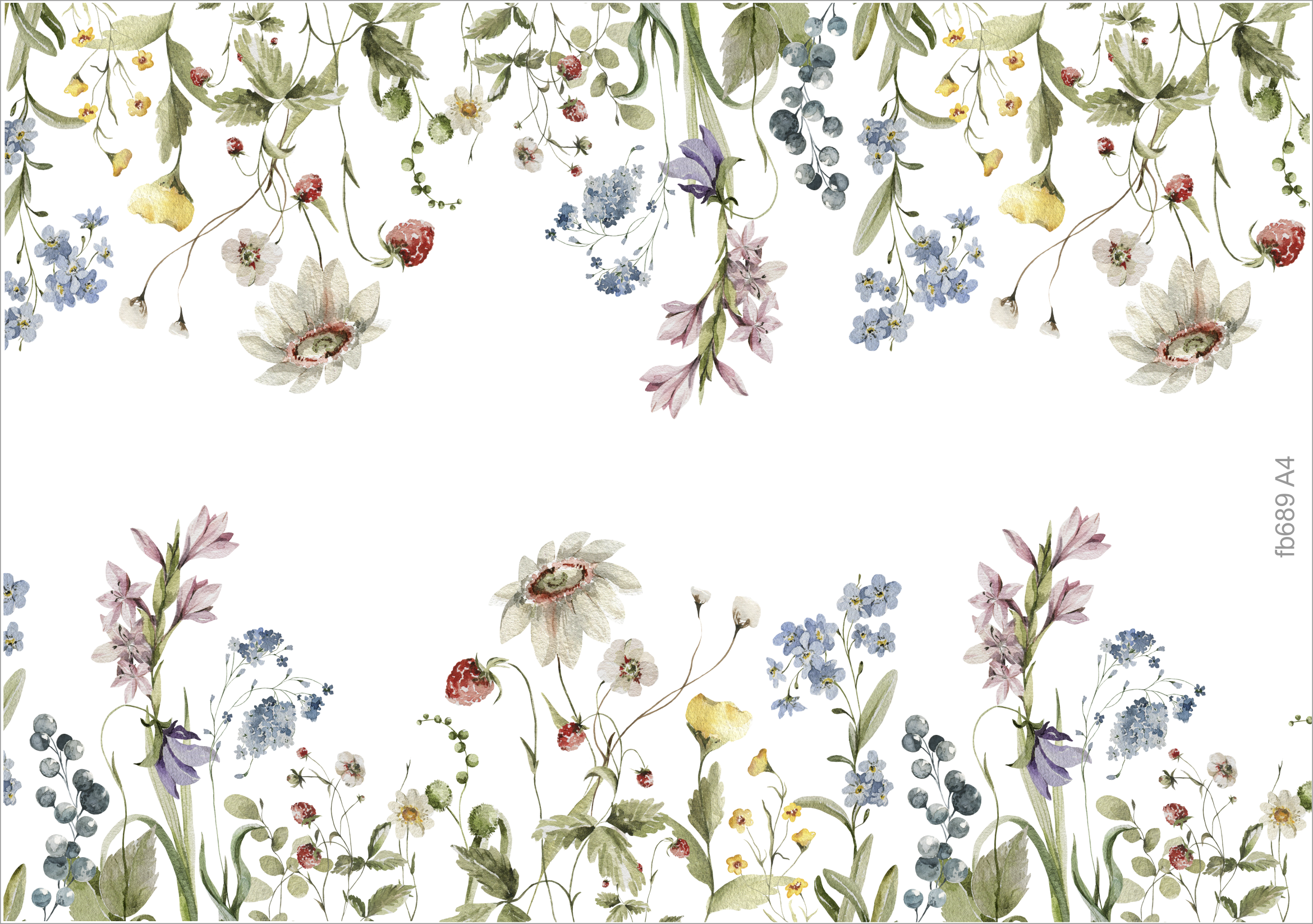 Fensterbild Blumenwiese blau