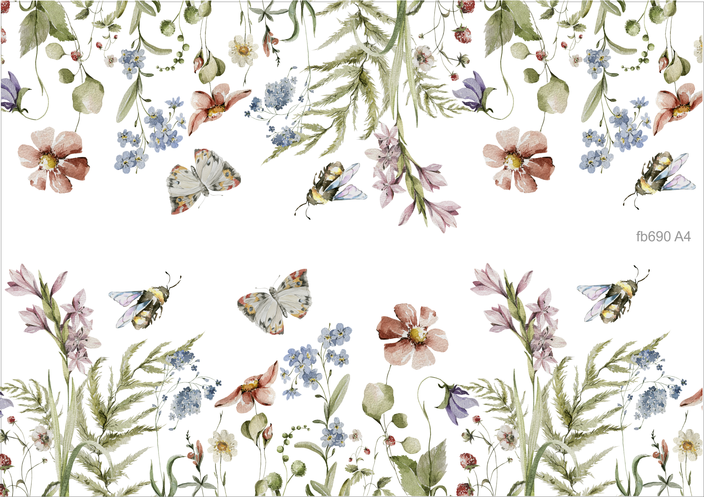 Fensterbild Blumen Biene
