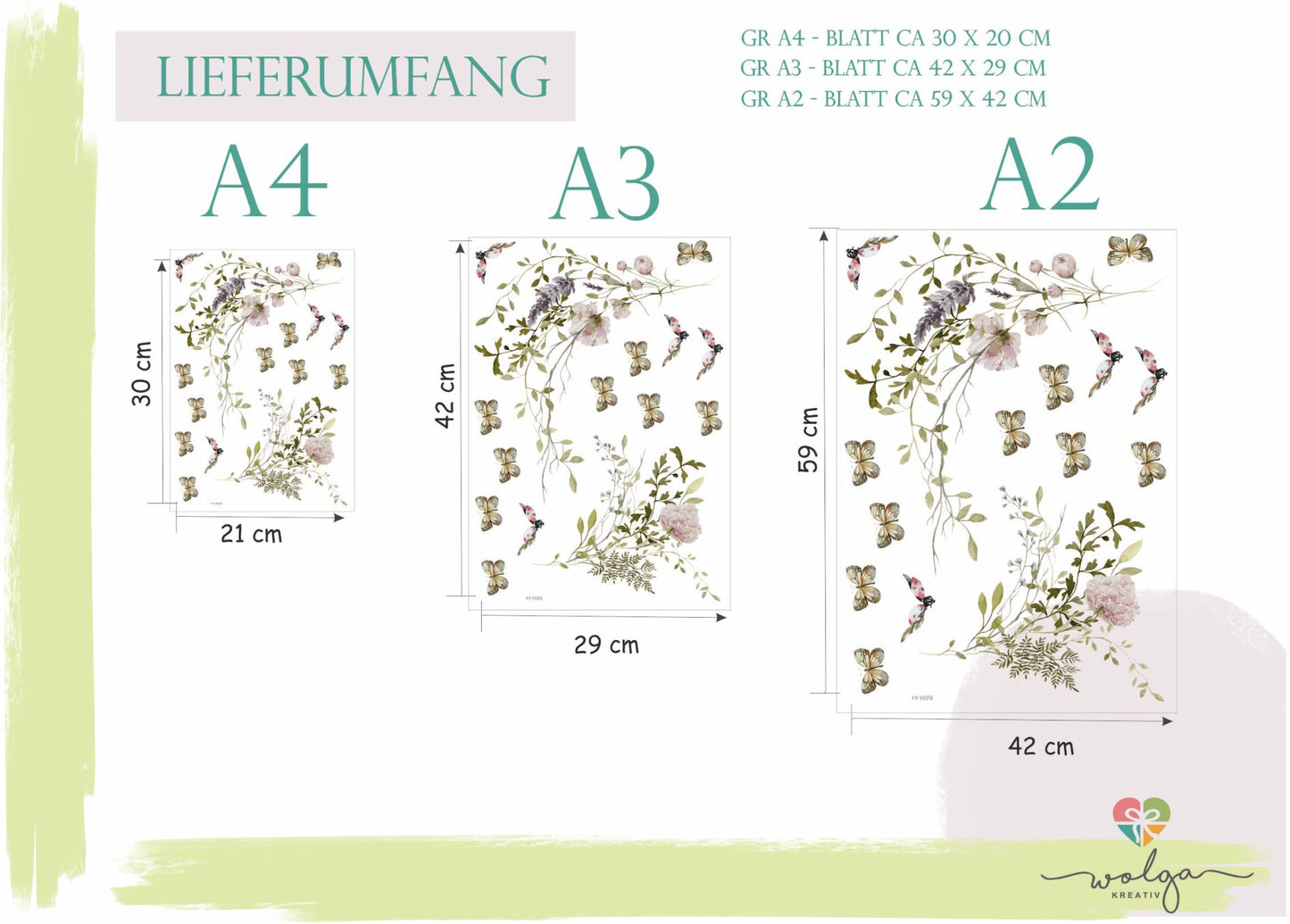 Fensteraufkleber Wiesenblumen Schmetterling